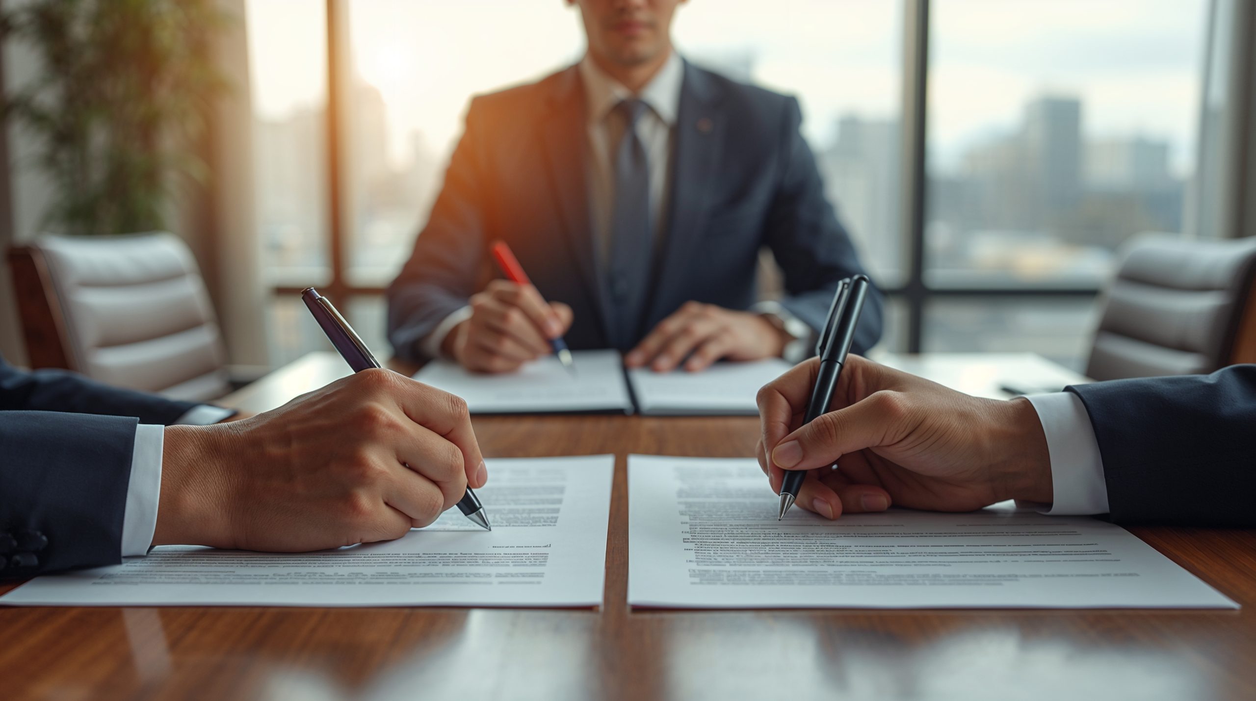 Client signing estate planning documents with a will and trust lawyer’s guidance