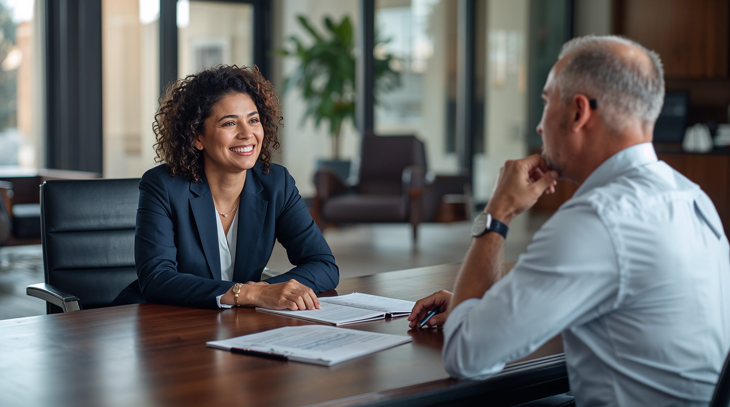 Defense attorney communicating clearly with client