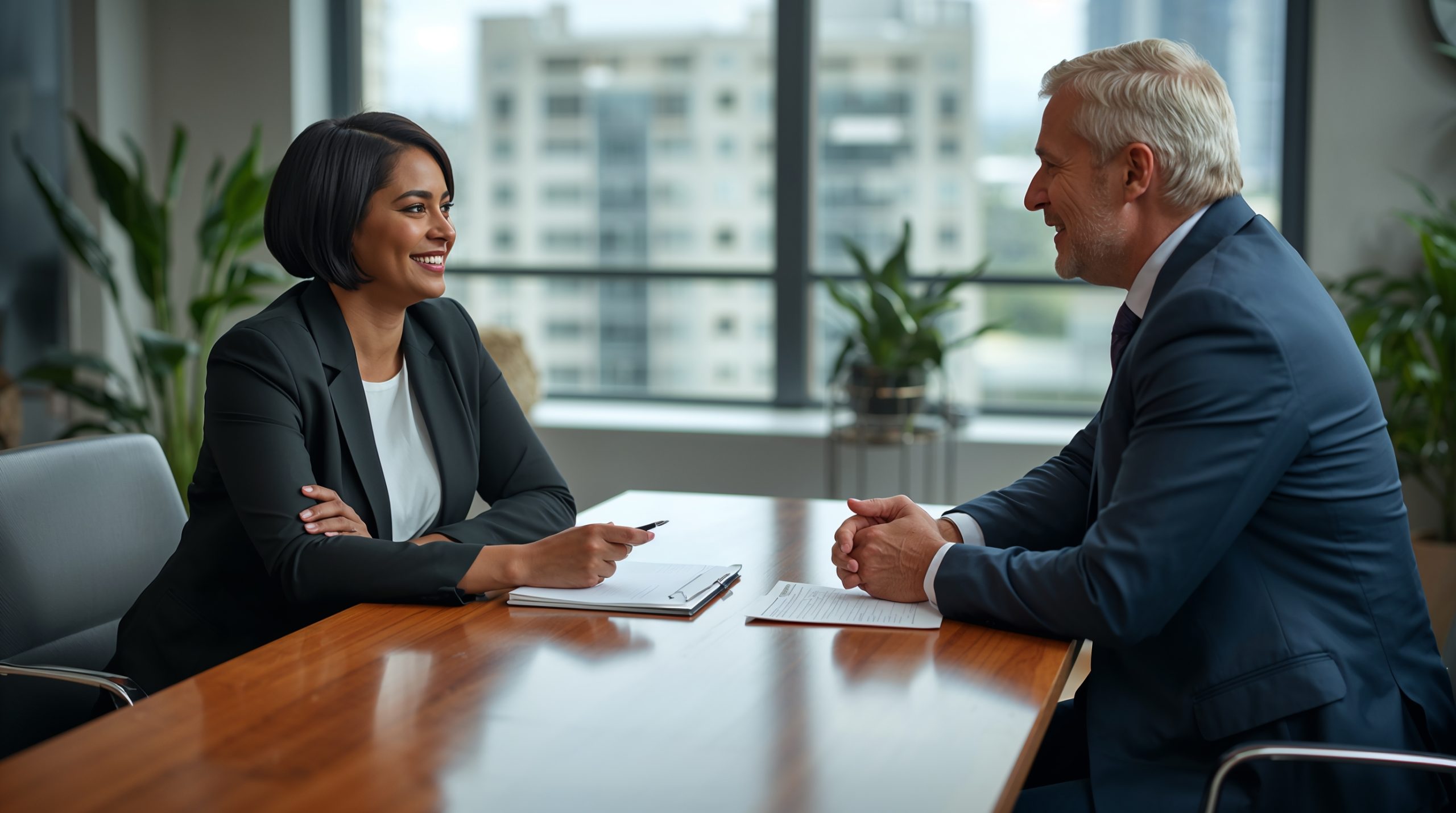 Divorce lawyer discussing communication expectations with client