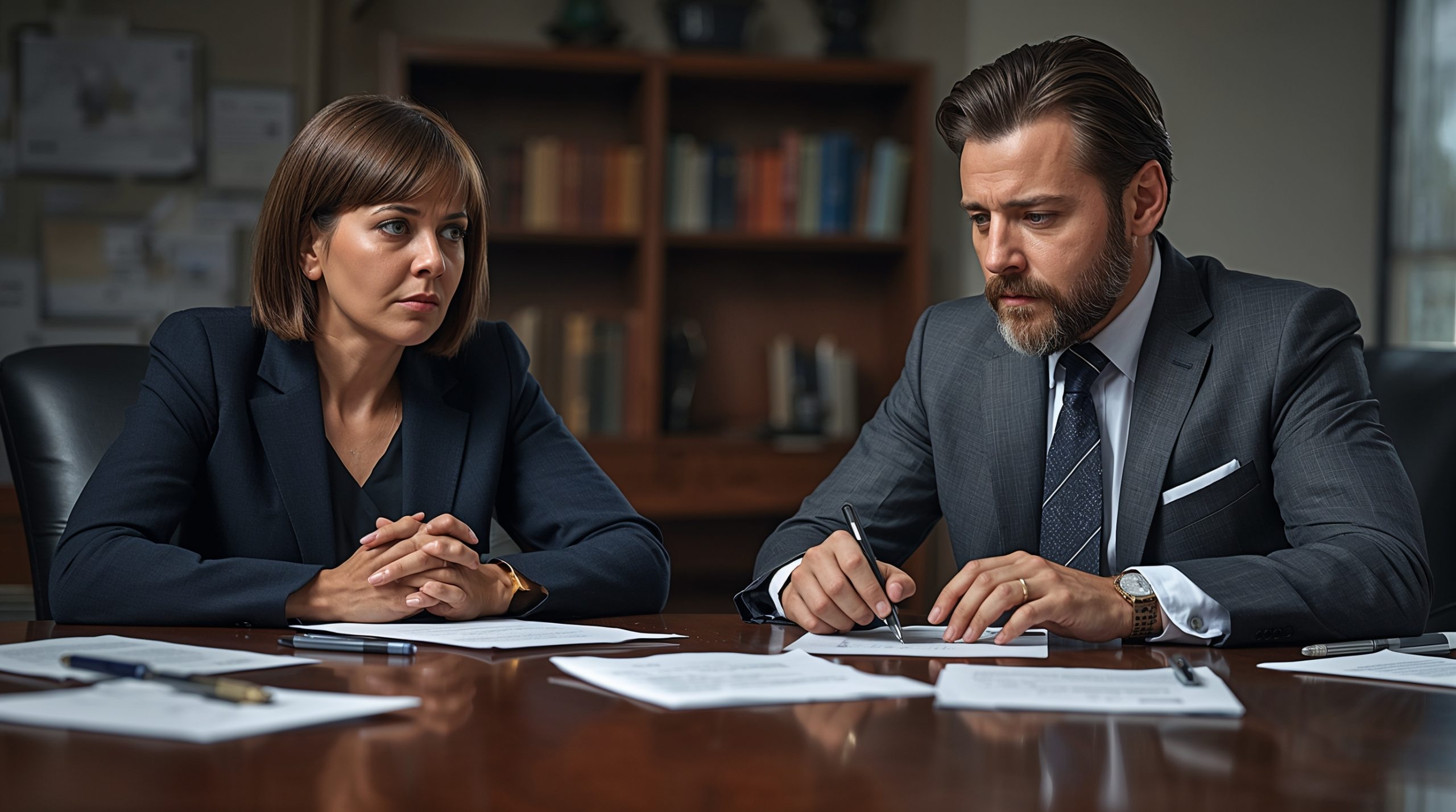 Family law attorneys negotiating divorce settlement terms