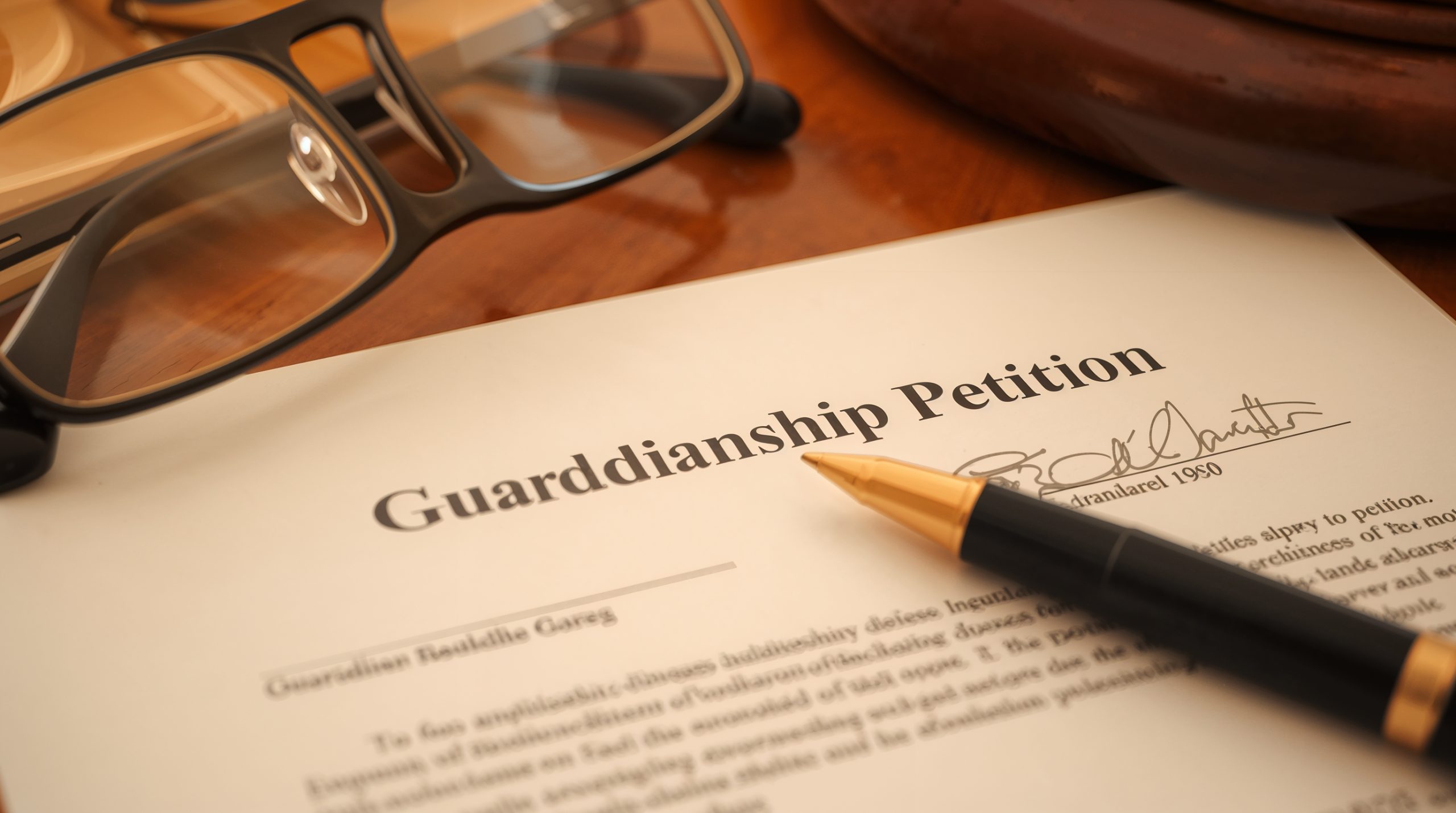 Guardianship paperwork prepared by an elder law attorney
