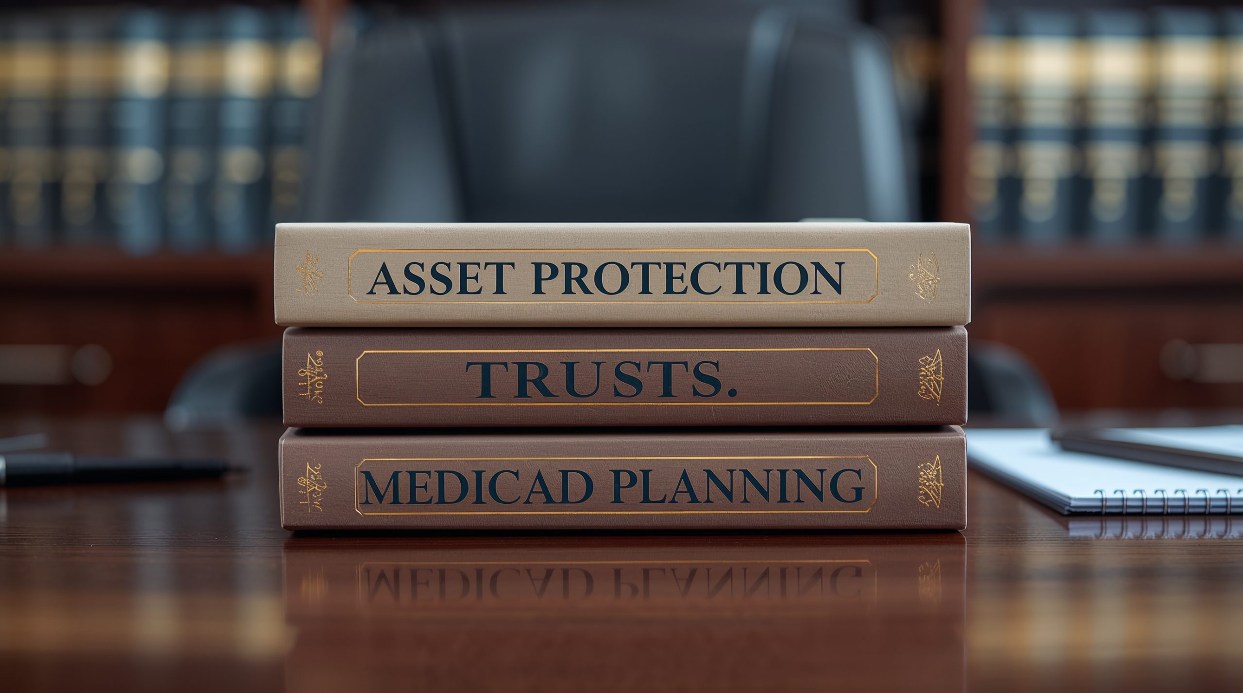 Legal files on asset protection and Medicaid planning prepared by an elder law attorney
